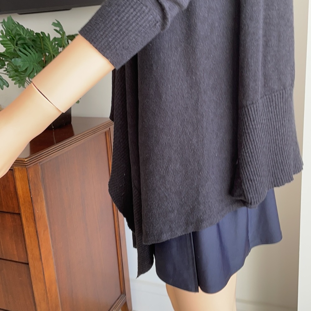 BLACK MODERN CARDIGAN WITH HOOD - Picture 3 of 5
